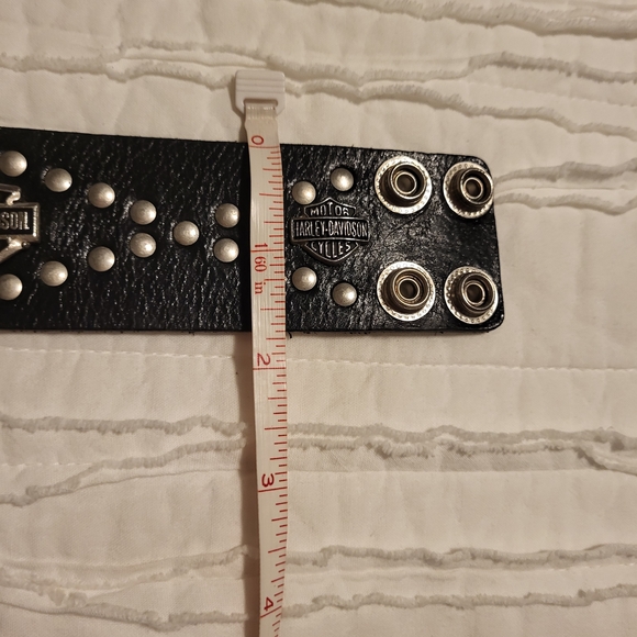 Harley-Davidson Black Leather Studded Bracelet - Picture 3 of 6